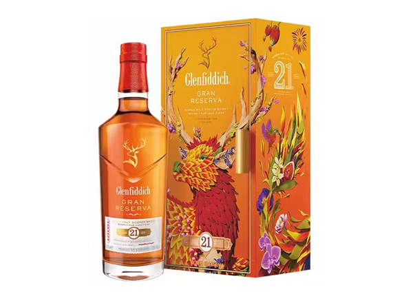 大庆回收格兰菲迪21年700ml福鹿生花新年装福鹿呈祥新春礼盒装Glenfiddich苏格兰威士忌