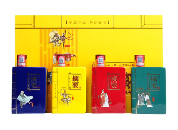 大庆摘要酒回收摘要四大名著礼盒装53度200ml*4瓶贵州金沙回沙酒